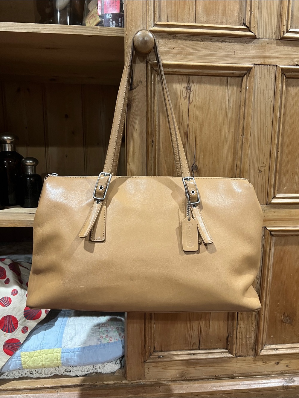 Coach 9849 Large Legacy Zip Leather Shoulder Bag